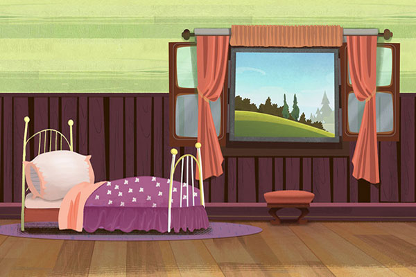 illustrator drawing and color background design for animation series